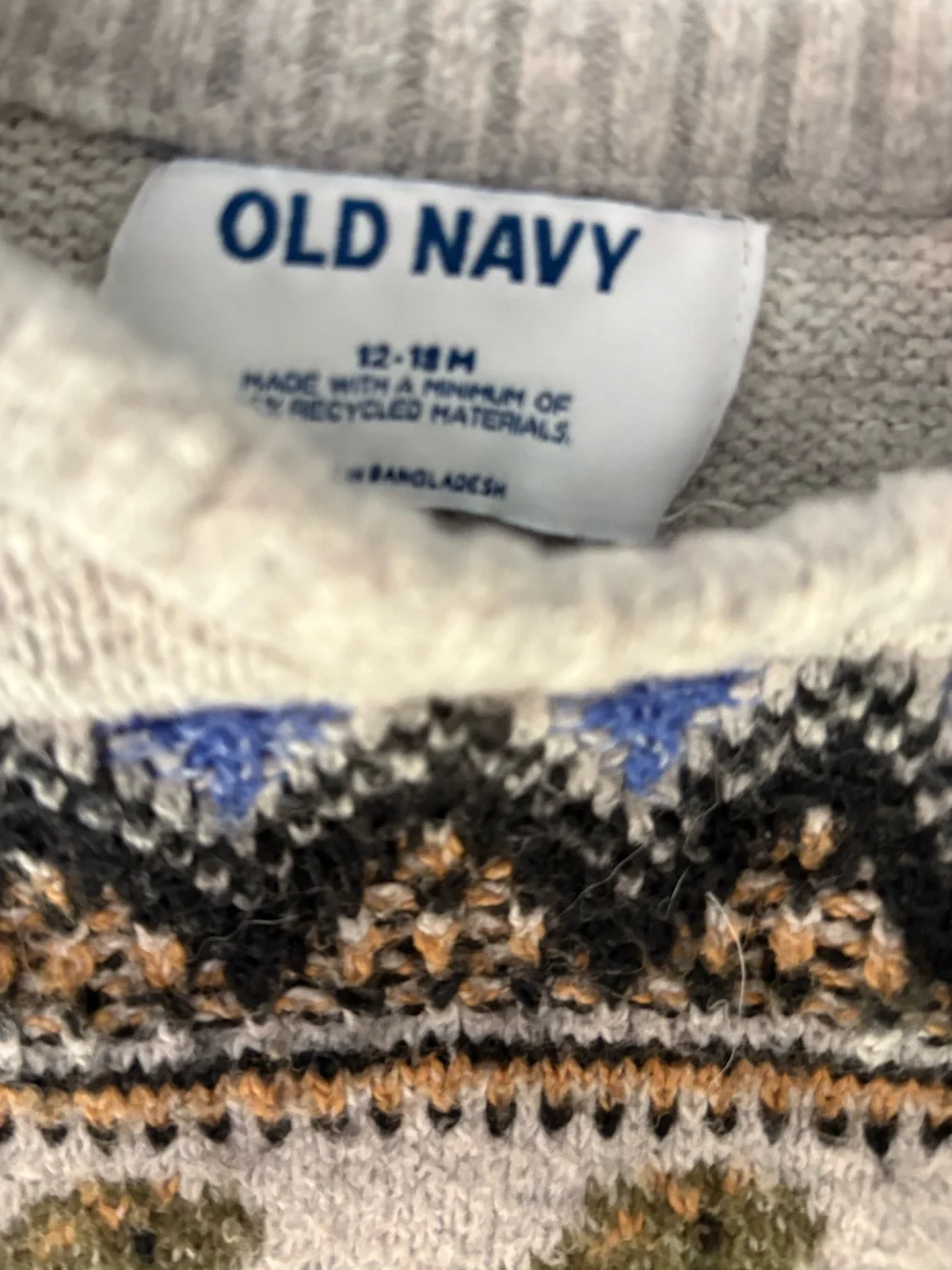 Holiday Sweater Baby Kid, Old Navy Skiing Dinosaur, 12-18 months